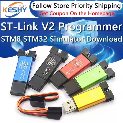 1-10PCS ST LINK Stlink ST-Link V2 Mini STM8 STM32 Simulator Download Programmer Programming With Cov