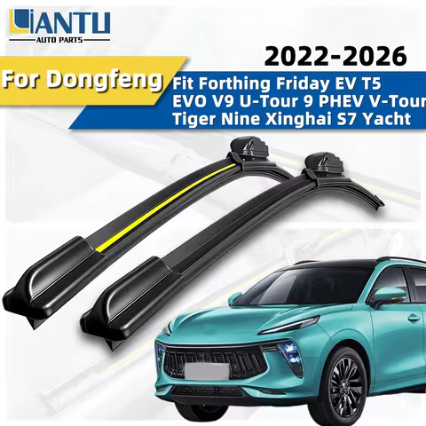 2pcs Front Wipers Fit For Dongfeng Fist Forthing Friday EV T5 EVO V9 U-Tour 9 PHEV V-Tour Tiger Nine