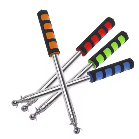 1pcs Flexible Handle Flagpole Stainless Steel Telescopic Tour Guide Banner Flagstaff Teaching Stick