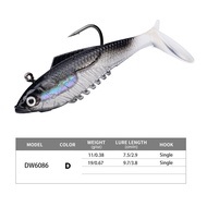 PROBEROS 1PCS Soft Plastic Lure Paddle Tail Swimbait 11g 19g Bionic Soft Worm Bait Fishing Jig Lure 