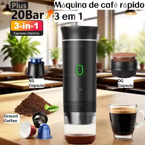 3 in 1 Wireless Heating Portable Coffee Maker for Capsule & Ground Coffee Car Use Home Camping Trave