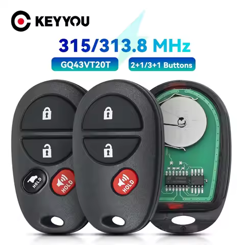 KEYYOU 315MHz GQ43VT20T Remote Car Key Fob For Toyota Sienna Camry Highlander Aurion 2004-2018 Repla