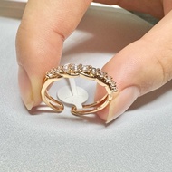 Molly’s Jewelry Gold Zirconia Flower Ring 14k gold color adjustable engagement ring