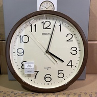 [TimeYourTime] Seiko Clock QXA807B Decorator Brown Marble Casing Cream Dial Analog Quiet Sweep Silent Movement Wall Clock QXA807