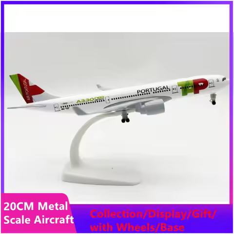 Children Educational Toys Portugal A330 Scale 20CM Model Plane with Stand for Aviation Enthusiasts G