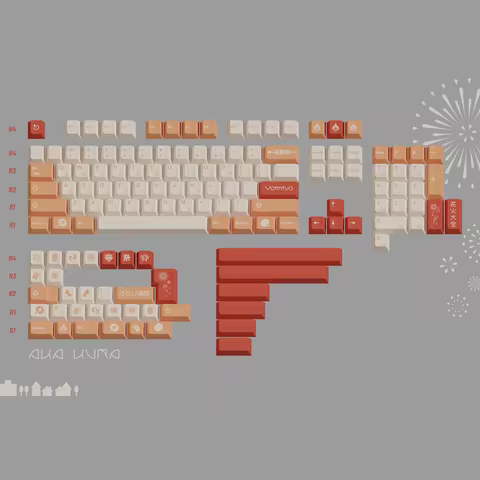 Original Design Night Palace Keycap Cherry Profile DYE Sub PBT 142 Keys/Sets Customized DIY Keycaps 