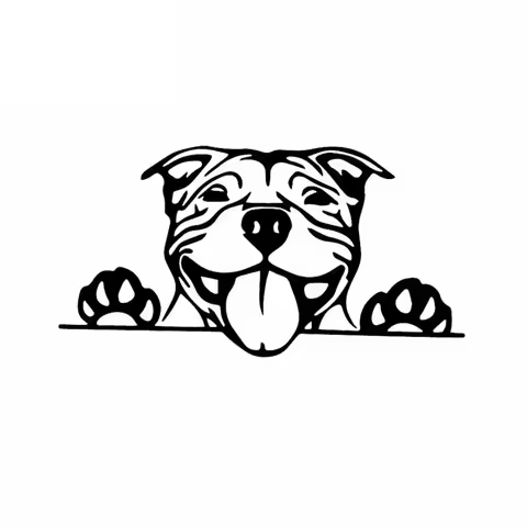 Funny Car Sticker Paws Up Pitbull Bully Dog Decal KK Vinyl Decor Black/Silver Personalized Car Decor