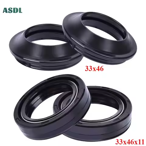33X46X11 Motorcycle Front Fork Damper Oil Seal and Dust seal 33*46*11 for HONDA CB400 for Kawasaki f