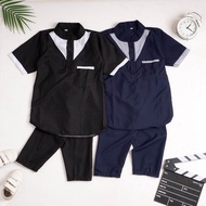 setelan anak laki laki terbaru koko kurta anak pariasi dada polos v usia 1-10 tahun