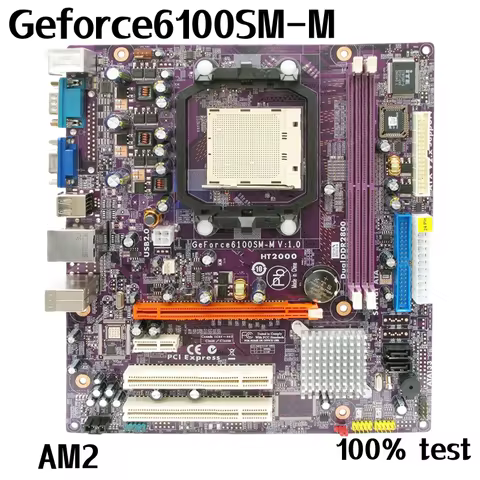 For ECS Geforce6100SM-M V:1.0 Motherboard Socket AM2 DDR2 Mainboard 100% Tested Fully Work