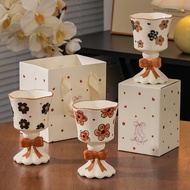 Goblet Flower Ceramic Mug Cute Goblet