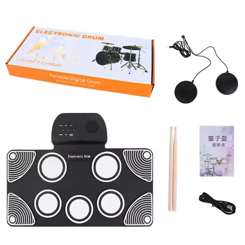 Electronic Drum Set 9 Pads Electric Drum Pad with Drum Sticks Electric Drum Set Birthday Surprise fo
