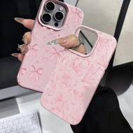 Pink Lily Flower Love Bow Cellphone Case For IPhone 16 15 14 13 12 11 Pro Max I16 I15 I14 I13 Casing