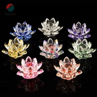 EMERAY Crystal Lotus Flower Figurine, Lotus Flower Decor Multi-Color Lotus Flower Ornament,  Paperwe