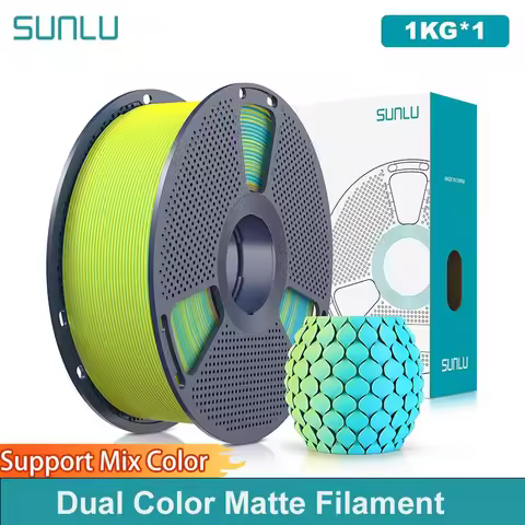 SUNLU 1KG Dual Color Matte 3D Printer Filament 1.75mm 1kg +/- 0.02mm PLA Matte Filament Fit Most FDM