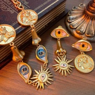 Retro Jewelry Set Earrings Necklace Retro Fashion Earrings Eye Necklace