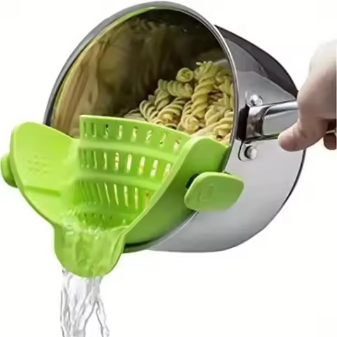 1pc Silicone Strainer Pot Strainer Adjustable Clip On Strainer For Pans And Bowls Kitchen Pots Strai
