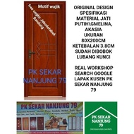 KUSEN+PINTU INDOOR\OUTDOOR KAYU AKASIA, JATI PUTIH UK 80X200CM FREE