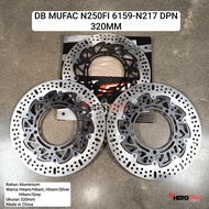 MUFAC FRONT DISC BRAKE DISC NINJA 250FI 6159 TYPE N217 SIZE 320mm BLACK BOLT/SILVER/GREY