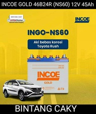 INCOE GOLD  (NS60) - (NS60L) - (NS60L(S) 12V 45AH. AKI MOBIL AVANZA, ACCORD. COROLLA. GRAN LIVINA. DATSUN GO. ZEBRA ESPASS. DLL