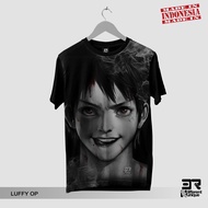 3D PRINT T-SHIRT DISTRO 3R UNISEX ADULTS & CHILDREN ANIME MOTIF ONE PIECE LUFFY FACE (LUFFY OP FACE 
