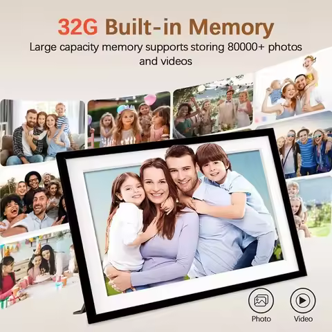 Frameo 10.1/15.6 Inch WiFi Digital Picture Frame 1920 * 1080 IPS Touch Screen HD Disply 32GB Smart P