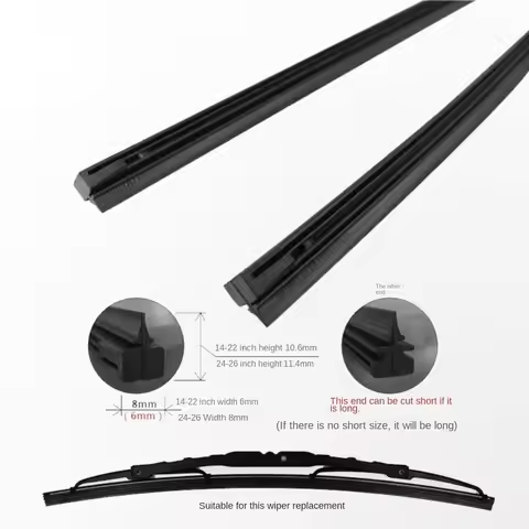6mm Car Wiper Blade Rubber Durable Windshield Rubber Strip Wiper Easy To Replace 14/16/17/18/19/20/2