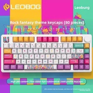 LEOBOG HI75 Keycaps 81 Keys PBT Dye-Sublimation Gradient Cherry Profile 75% Layout