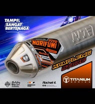 Baru Knalpot Norifumi ROCKET 4 TITANIUM Fullsystem Pemasangan PNP klx 150 crf 150L wr 155 asli