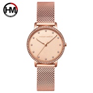 Japanese Movement Light Luxury And Simplicity Diamond Steel Mesh Strap Watch Waterproof Quartz Women's Hot Sale Watch EYUE