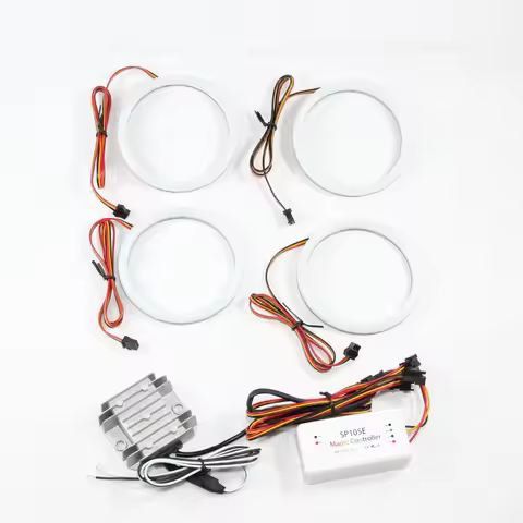 Revolving Angel Eyes Dynamic Sequential Flowing RGBW Cotton Bluetooth Control For BMW E30 E32 E34 E9