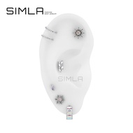 Top AB stone earrings & OPAL stone made of Simla implanted Titanium (Piece) - Simla Body Jewelry