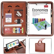 <901>A4 Portable File Folder Zipped Folio Case Portfolio Holder Pu Leather Padfolio Case Business Ta