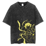 COD 2024 Men Hip Hop Washed T-Shirt Streetwear Anime Graphic Pri D3OX