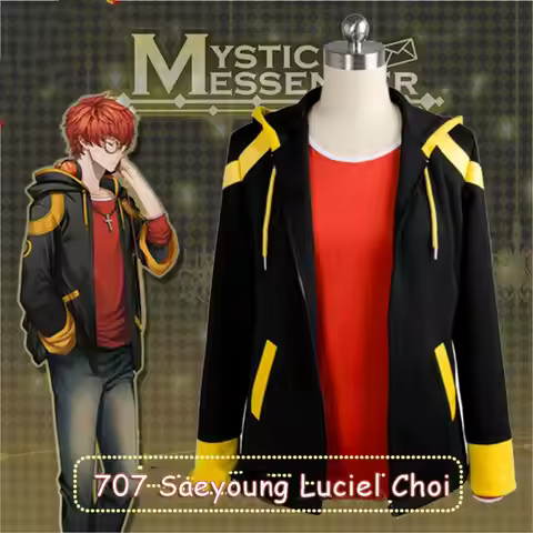 Mystic Messenger 707 Saeyoung Luciel Choi Cosplay Costume Men Women Halloween Costumes Anime Hooded 