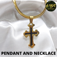 18k Gold Saudi Cross Necklace Fashionable for Men and Women Non Tarnish Cross Pendant Crucifix Neckl
