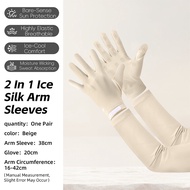 WEST BIKING 2 In 1 Detachable Sun Protection Ice Silk Arm Sleeves Cool And Cooling Upf50 Breathable 