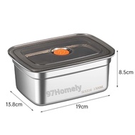 Hộp Inox Đựng Thức Ăn Nắp Cam (Có Zoăng Tiện Lợi) Inox316 Trữ Đông Trong Tủ Lạnh Hộp Đựng Thực Phẩm 