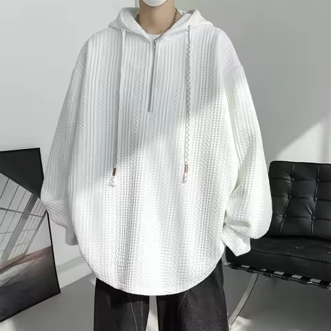 New Spring Autumn Men's Hooded Hoodies Solid Loose Casual Sweatshirts Man Streetwear Pullover Male H
