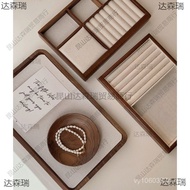 Props Walnut Ring Jewelry Wooden Display Necklace Jewelry Display Stand Jewelry Tray Storage Y6MQ