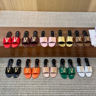 F9GV VER - New Style Metal V-Shaped Genuine Leather Flat Slipper