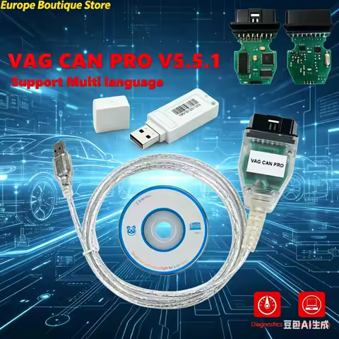 New VAG CAN PRO V5.5.1 Professional VCP OBD2 Diagnostic Interface Scanner With Dongle Supports Multi