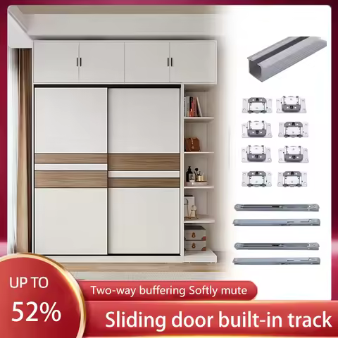 Wardrobe Sliding Door Track Accessories Built-in Sliding Door Slide Rail TV Cabinet Sliding Door Dam