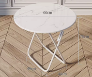 可折疊桌簡易木圓桌(白理石)(尺寸:高70CM,寬60CM)