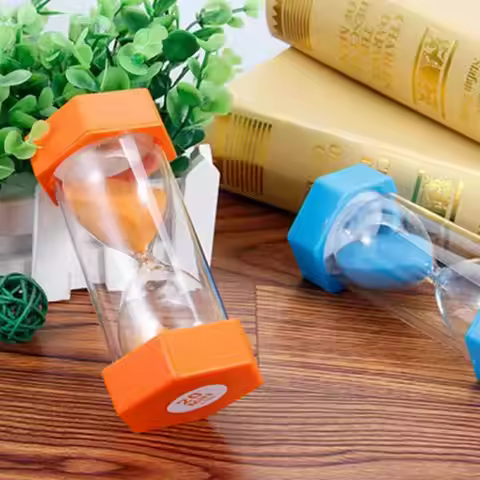 Fruit Hourglass Timer 1-60 Min Creative Gift Safety Anti-Drop Hexagonal Hourglass 5/10/15/30/45/60 M