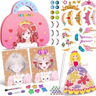 Art Craft Activity for Kids, Paper Craft Kits - Paper Makeup DIY Girls Toy Kit with Diamond Painting