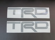 สติกเกอร์ TRD ติดข้างท้ายรถ ซ้าย-ขวา 1คู่ สีเทา งานเทียบ ใส่กับ โตโยต้า ไฮลักษ์ วีโก้ รีโว้ สำหรับ Toyota hilux vigo Revo  2004-2019