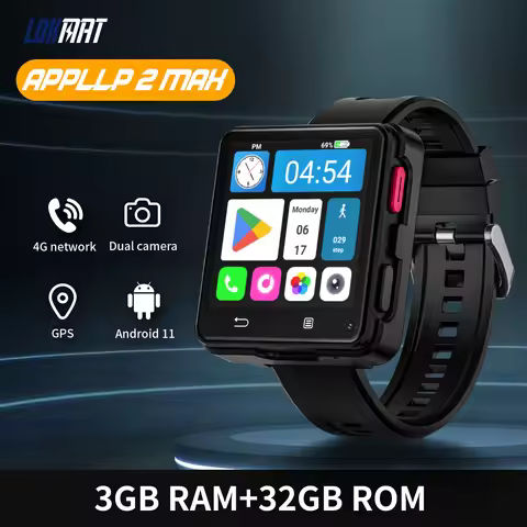 LOKMAT APPLLP 2 MAX Dual Camera Android 11 Watch Phone Wifi Videos Calls Smart Watch 4G Network Phon