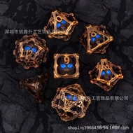 Dice Running Group Dungeon and Dragon Digital Hollow Cthulhu Multi-faced Metal D20 Skull Color 3D Bo