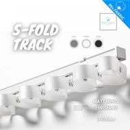 Ins.Fabric S Fold Track | Ripple Fold Track | White ,Black and Grey 125mm Tape Rail Single & Double
